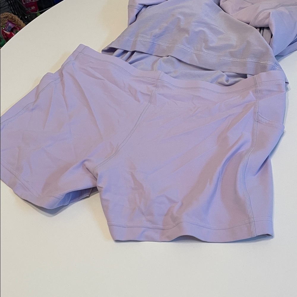 Lululemon Size 14 Baby Purple Align Dress With Under Shorts Pockets Padded Tank - Picture 5 of 10